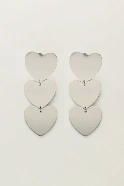 My Jewellery Boucles D’oreilles Pendantes à Trois Cœurs Fashion
