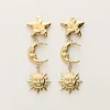 My Jewellery Boucles D'oreilles Pendantes Starry Avec étoile Et Soleil New