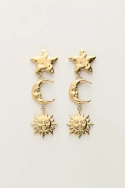 My Jewellery Boucles D'oreilles Pendantes Starry Avec étoile Et Soleil New
