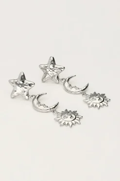 My Jewellery Boucles D'oreilles Pendantes Starry Avec étoile Et Soleil New