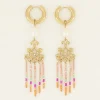 My Jewellery Boucles D’oreilles Perle Blanche Et Perles Colorées New