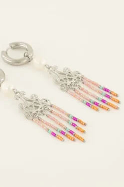 My Jewellery Boucles D’oreilles Perle Blanche Et Perles Colorées New