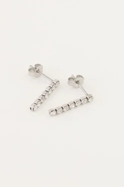 My Jewellery Boucles D’oreilles Puces Avec Barres En Strass Best