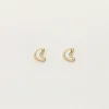 My Jewellery Boucles D'oreilles Puces Coeur Nacré Hot