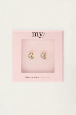 My Jewellery Boucles D'oreilles Puces Coeur Nacré Hot