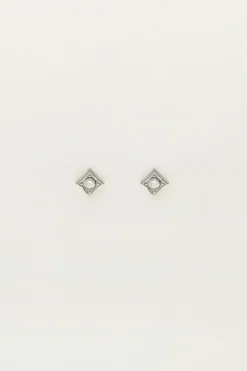 My Jewellery Boucles D'oreilles Puces Carrées Avec Strass Best