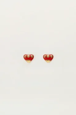 My Jewellery Boucles D'oreilles Puces Mini Cœur Rouge Outlet