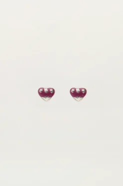 My Jewellery Boucles D'oreilles Puces Mini Cœur Violet Discount