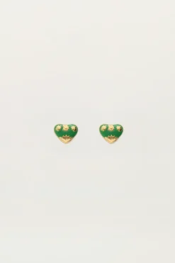 My Jewellery Boucles D'oreilles Puces Mini Cœur Vert Clearance