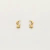 My Jewellery Boucles D'oreilles Puces Mini Lune Et étoile New