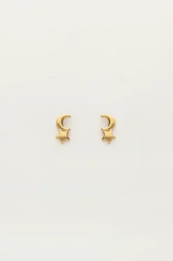 My Jewellery Boucles D'oreilles Puces Mini Lune Et étoile New