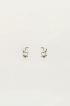 My Jewellery Boucles D'oreilles Puces Mini Lune Et étoile New