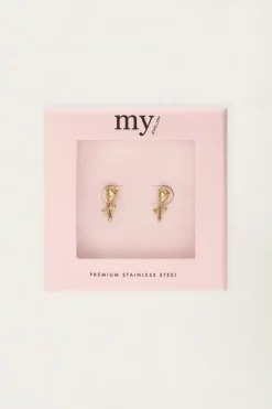 My Jewellery Boucles D'oreilles Puces Rose Discount