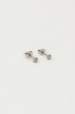My Jewellery Boucles D'oreilles Puces Rose Plate New