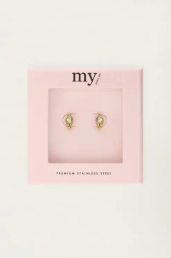 My Jewellery Boucles D'oreilles Puces Rondes Avec Strass Online