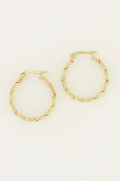 My Jewellery Boucles D’oreilles Rondes à Motif Corde Hot