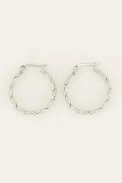 My Jewellery Boucles D’oreilles Rondes à Motif Corde Hot
