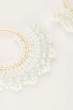 My Jewellery Boucles D'oreilles Semi-rondes Avec Perles Blanches Outlet
