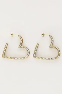 My Jewellery Boucles D'oreilles Starry Avec Cœur Et Strass Clearance