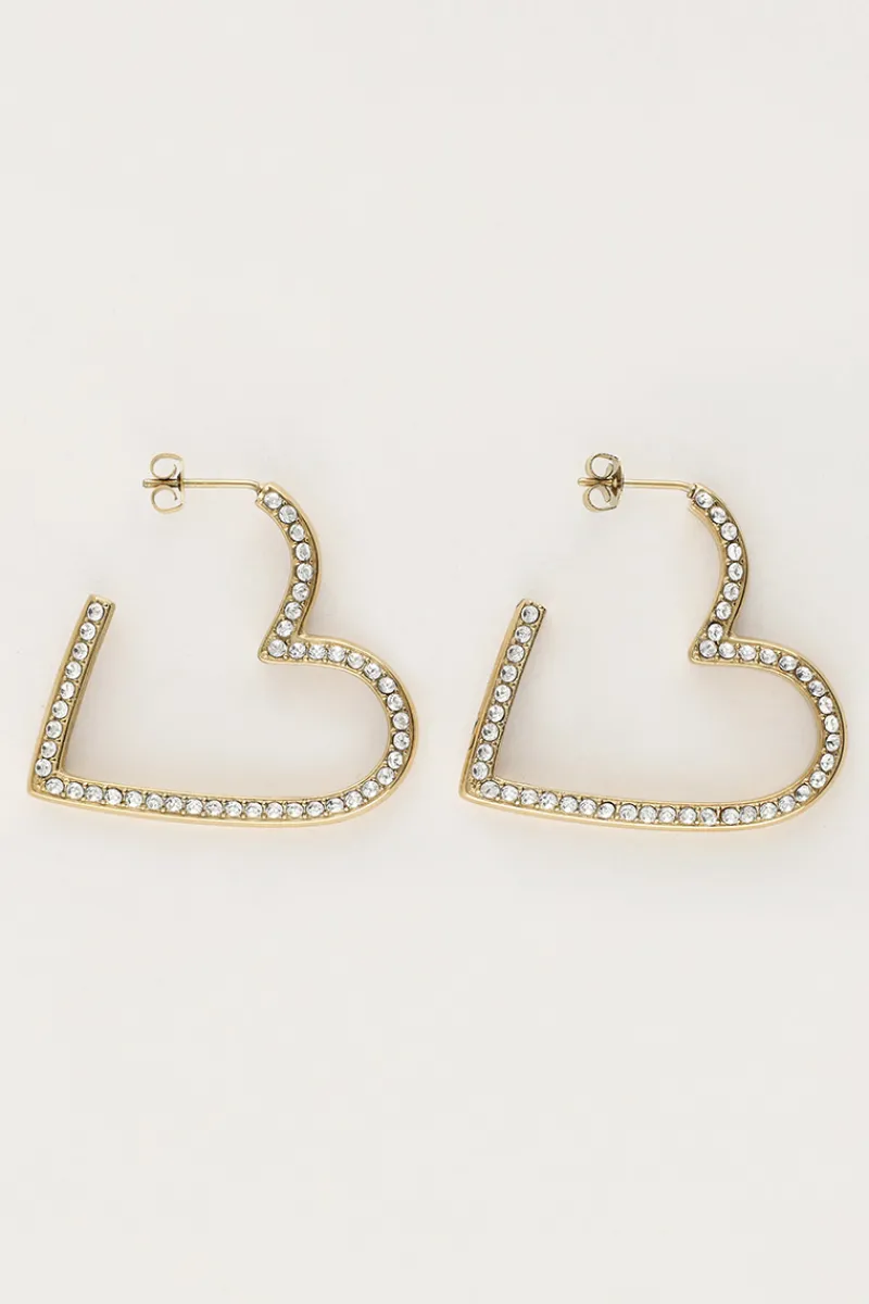 My Jewellery Boucles D'oreilles Starry Avec Cœur Et Strass Clearance