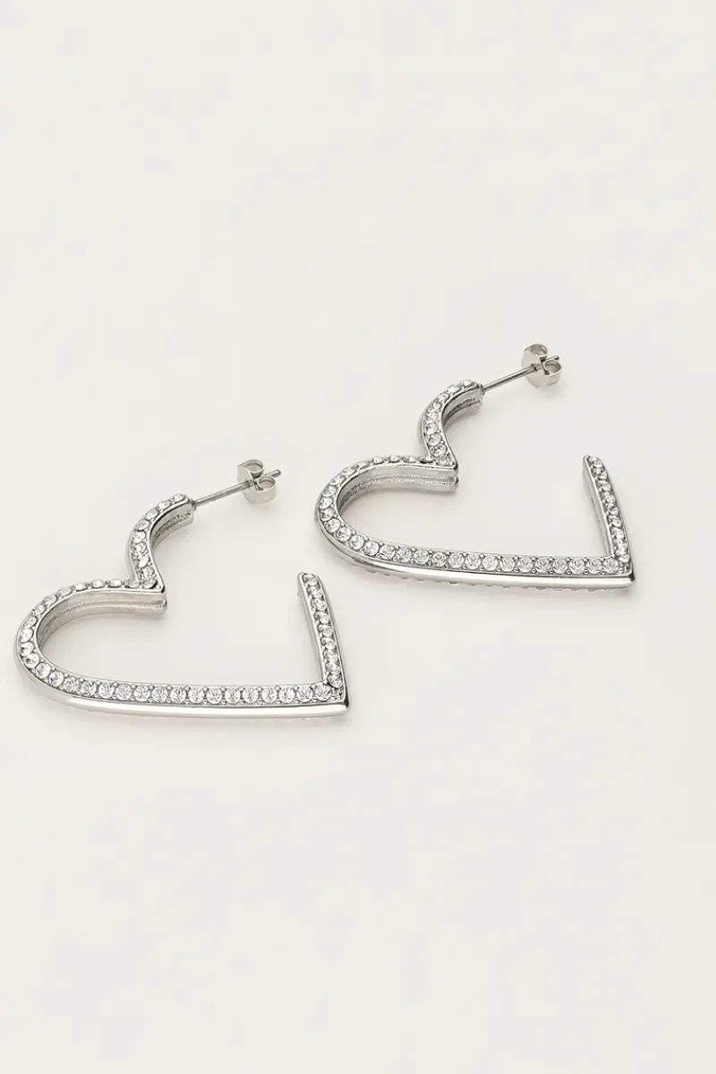 My Jewellery Boucles D'oreilles Starry Avec Cœur Et Strass Clearance