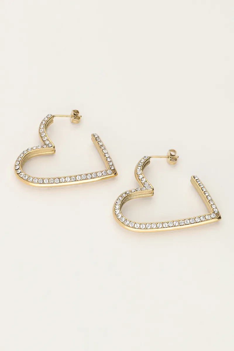 My Jewellery Boucles D'oreilles Starry Avec Cœur Et Strass Clearance