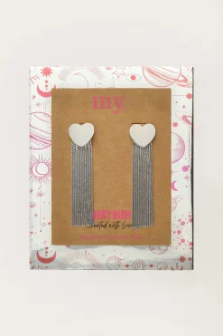 My Jewellery Boucles D'oreilles Starry Avec Cœur Et Cordons Clearance