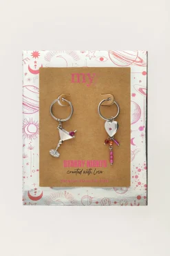 My Jewellery Boucles D'oreilles Starry Avec Cocktail Et Cœur Clearance
