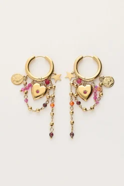 My Jewellery Boucles D'oreilles Starry Avec Cœur Et Perles New