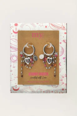 My Jewellery Boucles D'oreilles Starry Avec Cœur Et Perles New