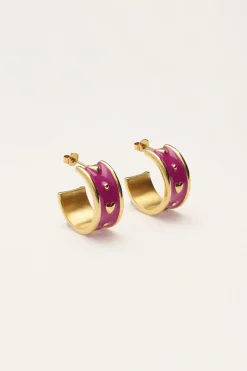 My Jewellery Boucles D'oreilles Sunrocks Violettes Peintes à La Main Best