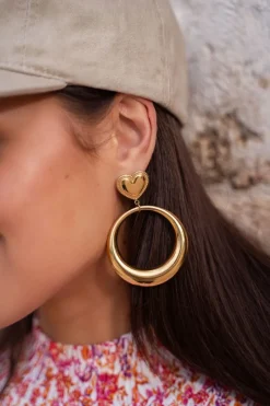 My Jewellery Boucles D’oreilles Tendance Rondes Avec Cœur Sale