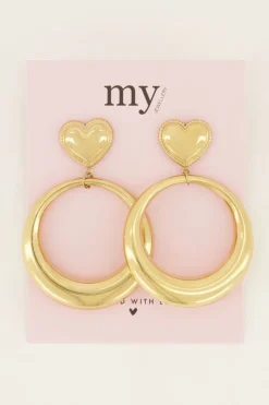 My Jewellery Boucles D’oreilles Tendance Rondes Avec Cœur Sale