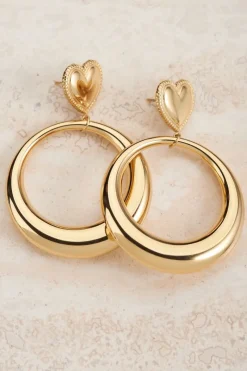 My Jewellery Boucles D’oreilles Tendance Rondes Avec Cœur Sale