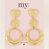 My Jewellery Boucles D’oreilles Tendance Double Ronds Et Cœur Clearance
