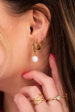 My Jewellery Boucles D’oreilles Torsadées Avec Perle Best