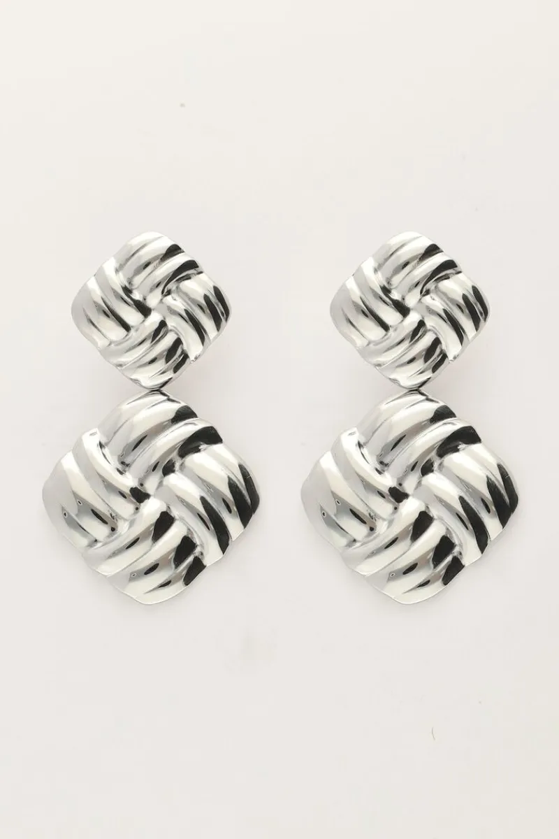 My Jewellery Boucles D'oreilles Vintage Carré Tressé New