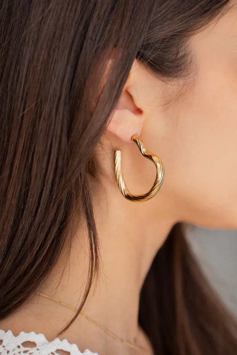 My Jewellery Boucles D'oreilles Vintage Avec Cœurs Ouverts Clearance