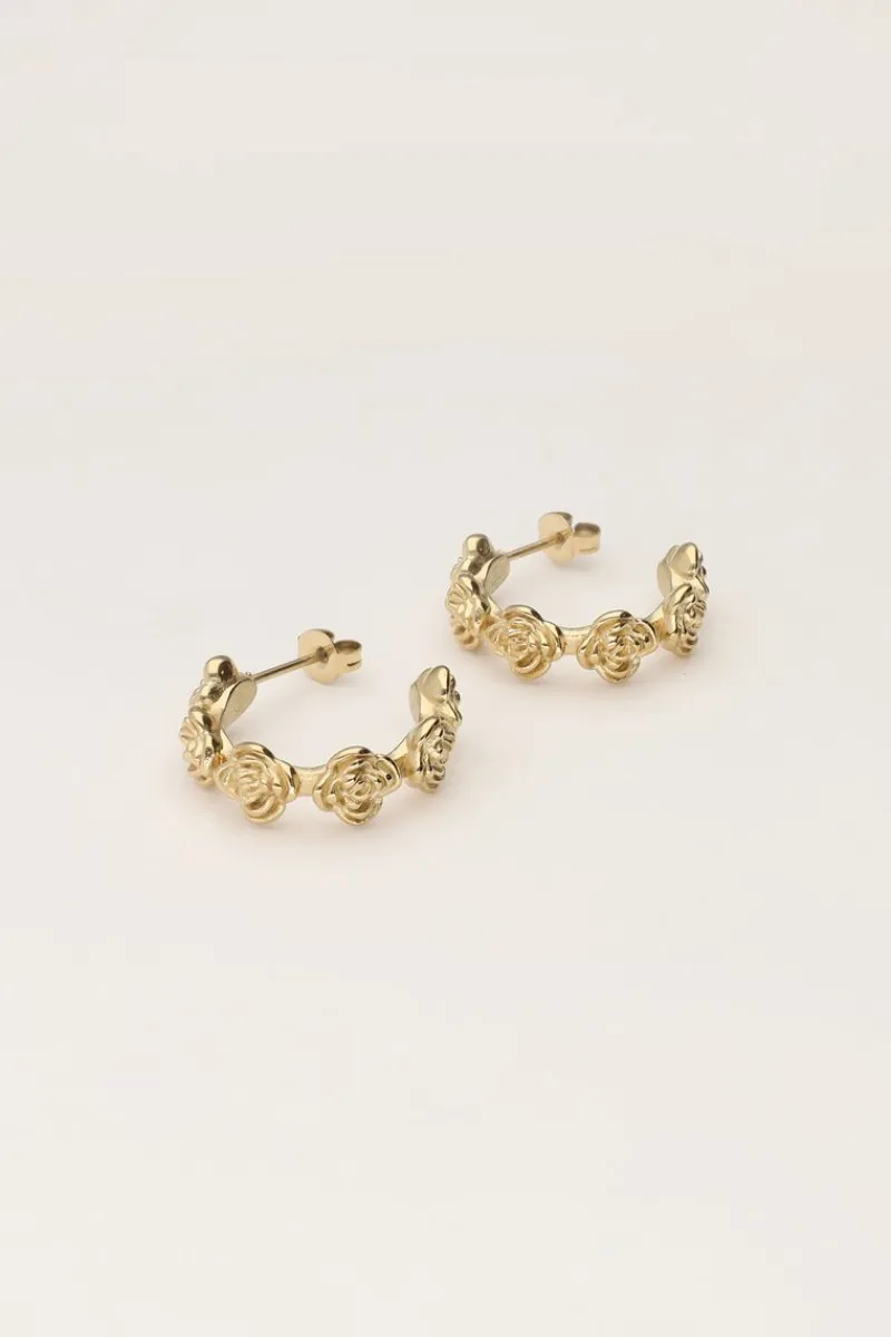 My Jewellery Boucles D'oreilles Vintage Avec Roses Fashion