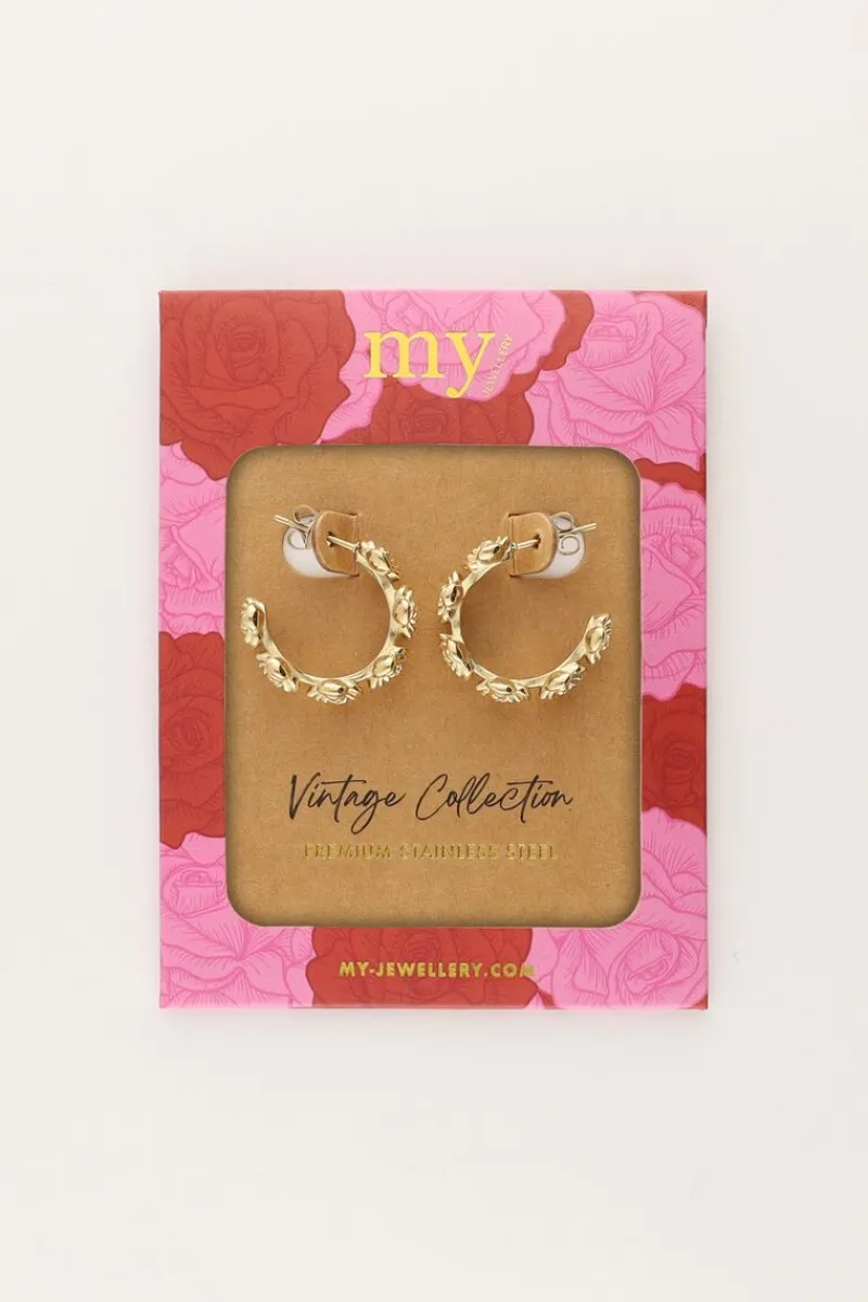 My Jewellery Boucles D'oreilles Vintage Avec Roses Fashion