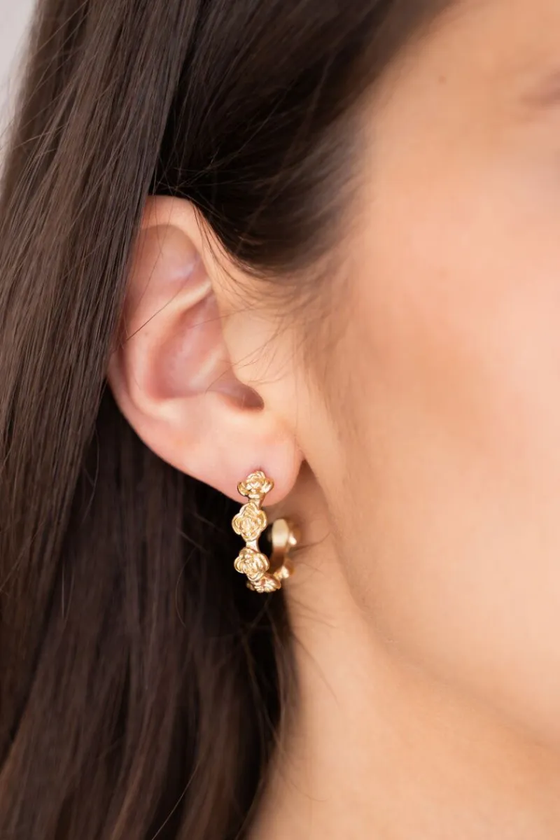 My Jewellery Boucles D'oreilles Vintage Avec Roses Fashion