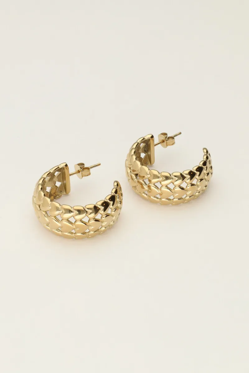 My Jewellery Boucles D'oreilles Vintage Avec Cœurs Best