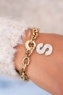 My Jewellery Bracelet à Initiale En Strass Discount
