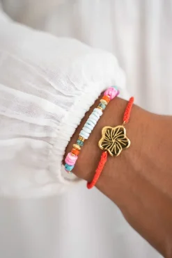 My Jewellery Bracelet Art En Cordon Bleu Avec Perles Outlet