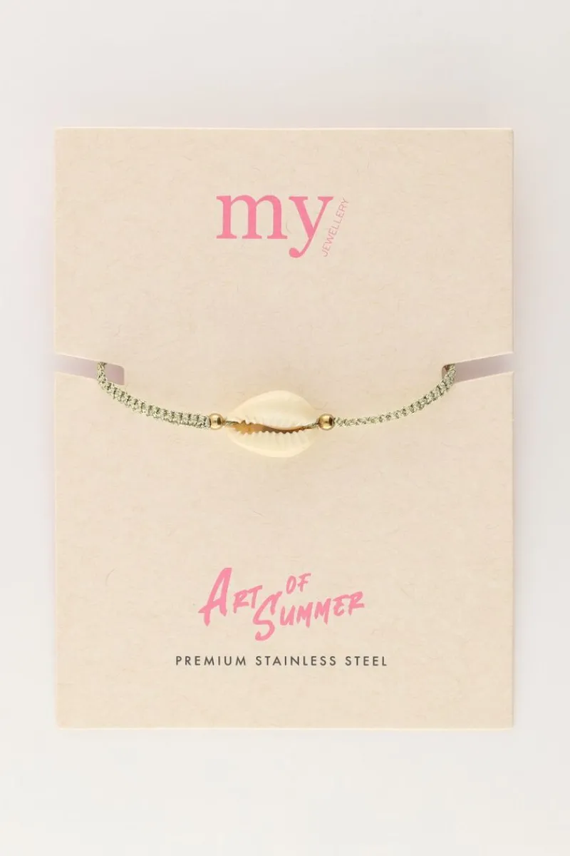 My Jewellery Bracelet Art En Cordon Doré Avec Coquillage Outlet