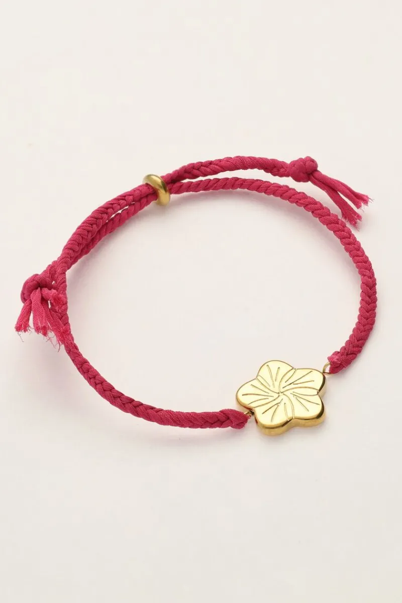 My Jewellery Bracelet Art En Cordon Rose Avec Fleur Online