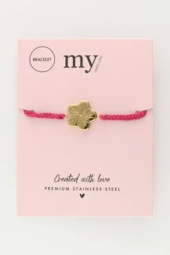 My Jewellery Bracelet Art En Cordon Rose Avec Fleur Online