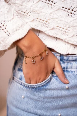 My Jewellery Bracelet Avec Lettres Love Et Strass Hot