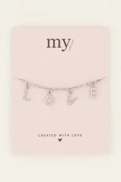 My Jewellery Bracelet Avec Lettres Love Et Strass Hot