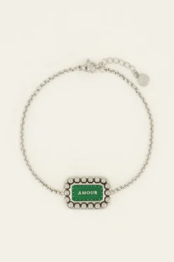 My Jewellery Bracelet Bold Spirit Avec Charm « Amour » Vert New